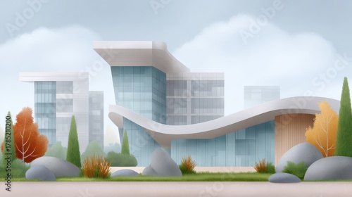 Innovative hrd tech startups transforming automated solutions in modern architecture business hub digital environment futuristic viewpoint