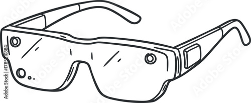 Minimalist outline vector illustration of stylish eyewear glasses for fashion and design projects