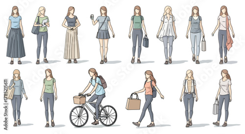 diverse women walking representing modern lifestyle and individuality strolling outdoors perfect for fashion blogs and social media conveys casual style