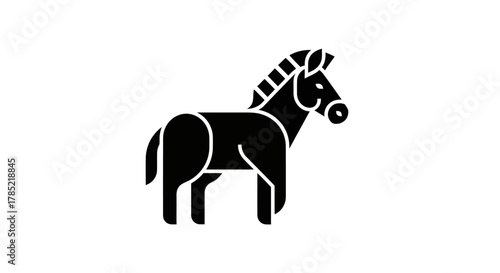 Stylized black zebra graphic on white background for design and concept use