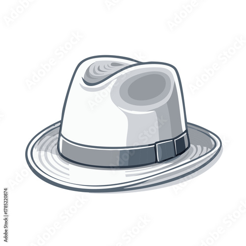 Stylish Vintage Fedora Hat, Classic Headwear Accessory Illustration, Elegant Apparel
