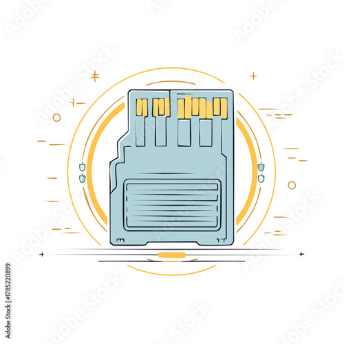 SD card flash memory storage minimal illustration data preservation removable disk