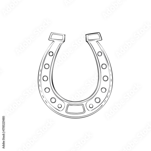 Horseshoe Sketch Illustration Graphic Lucky Charm Symbol Image
