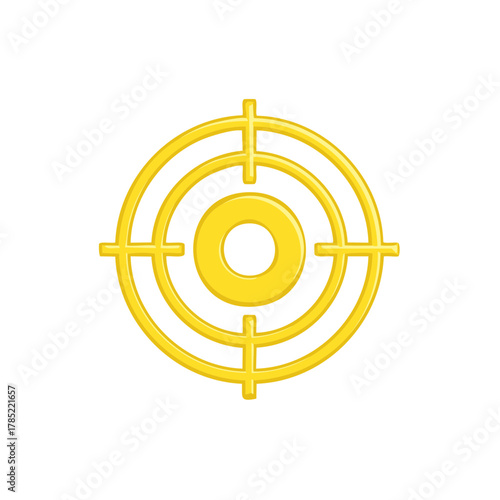 Yellow target illustration, aiming symbol, accurate concept