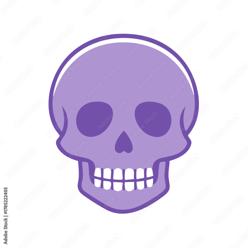 Obraz premium Isolated stylized purple skull illustration vector graphic for Halloween and death themes