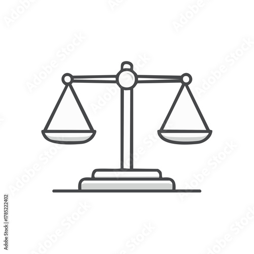 Simple Balance Scale Symbol for Justice, Law, Equality, and Measurement