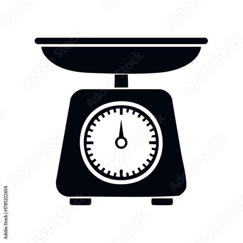 Classic kitchen scale icon with a dial for weighing ingredients and food