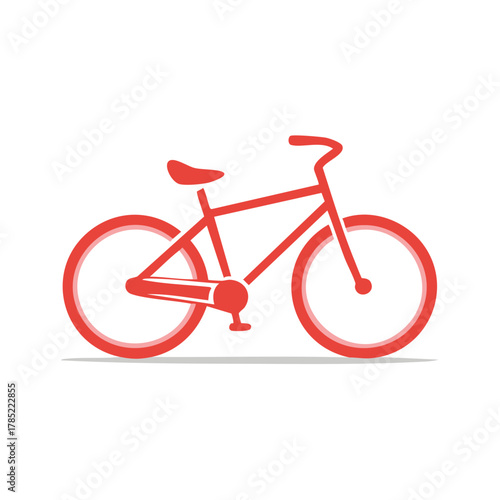 Vibrant red bicycle graphic icon representing eco friendly transportation and active lifestyle vector illustration