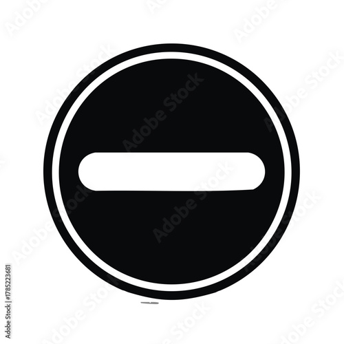 Black and white prohibition symbol with horizontal bar