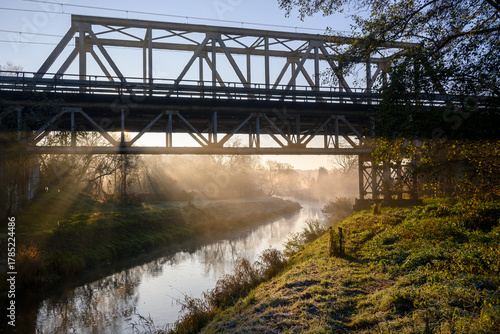 bridge over river in the morning