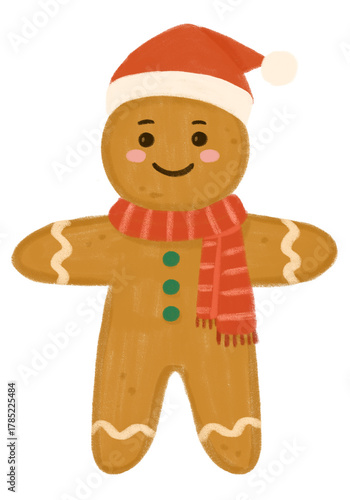 Cute gingerbread pencil illustration