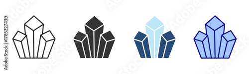 Mineral Icon Set. Designed In Multi Style