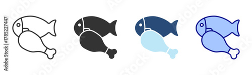 Protein Icon Set. Designed In Multi Style