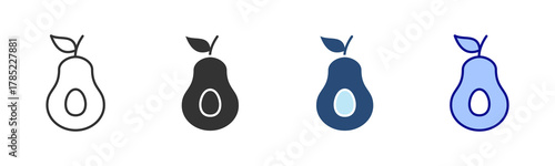 Avocado Icon Set. Designed In Multi Style