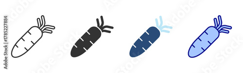 Carrot Icon Set. Designed In Multi Style