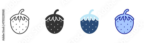 Strawberry Icon Set. Designed In Multi Style