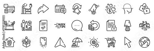Bike, Seo shopping and Rotation gesture line icons pack. Share, Message, Paper plane icons. Cash back, Fingerprint access, Seo statistics web icon. Vector