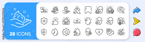 Skin care cosmetic line icons. Interest rate, AI generate, Inflation icons. Cream, Serum drop and Face gel or lotion icons. Uv protection. Oil, Vitamin E and Collagen symbols. Vector