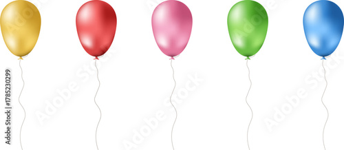 Realistic Colorful Balloons Set