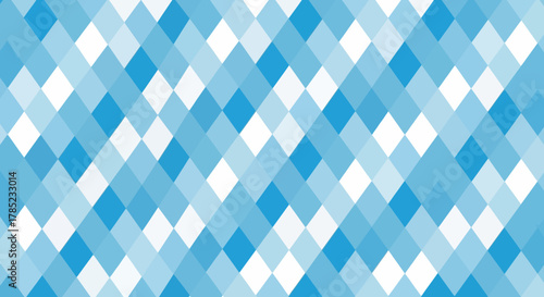 Geometric diamond pattern with shades of blue and white for seamless design