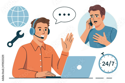 Customer service representative assists a concerned customer with a technical issue.