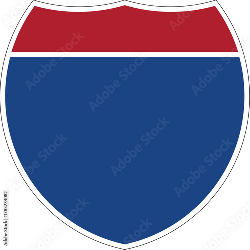 No Text Interstate Shield USA Road Sign Editable