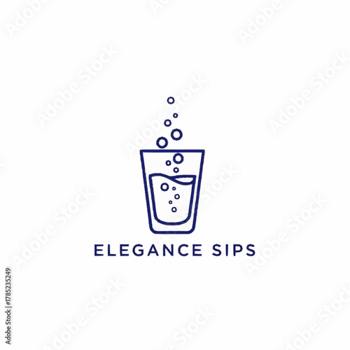 Elegance Sips logo with a glass of bubbly drink.