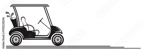 golf cart illustration, golf course vector image