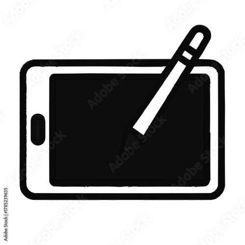 Modern tablet with stylus for creative digital art and professional design work