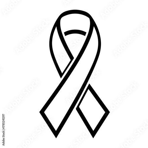 Clean and iconic ribbon symbol, a universally recognized concept representing solidarity, awareness, and support for vital causes and health initiatives
