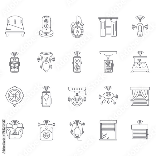smart home automation icons displaying wireless connectivity for easy control of home devices showcasing technological convenience innovative designs and modern living