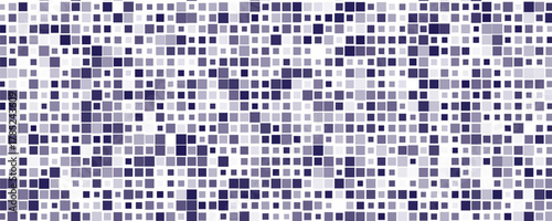 Digital texture. Trendy pattern with colorful elements for poster or banner. Horizontal halftone background with color squares for your design. Vector texture.