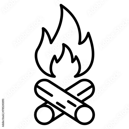 campfire line icon