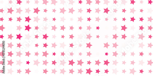 Seamless pattern with bright pink stars on white background for fabric, textile, clothes, tablecloth and other things. Vector image.