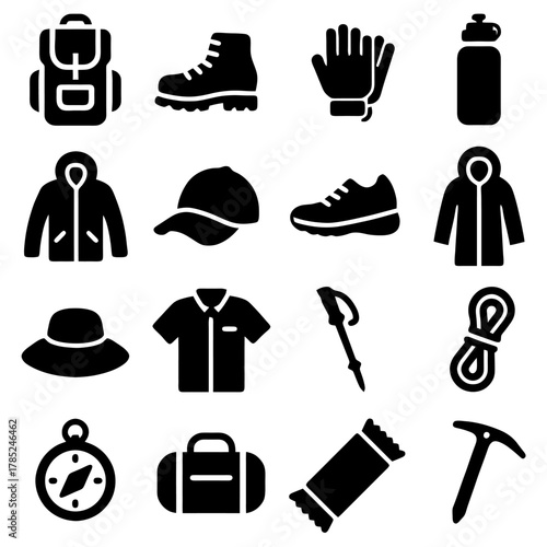 Essential Hiking Gear: A comprehensive collection of indispensable items for a safe and enjoyable outdoor adventure, ranging from sturdy boots to a trusty compass. 