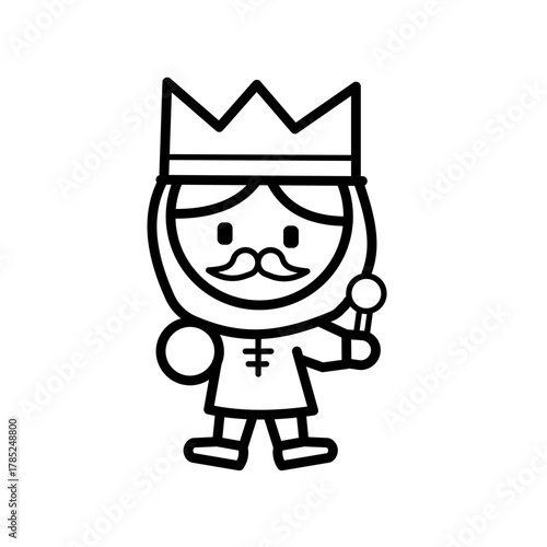 Cute cartoon king character 