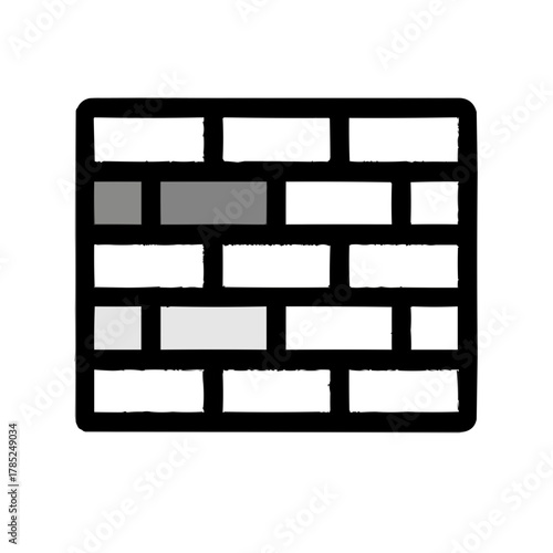 Modern brick wall icon for construction, renovation, or architectural design