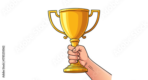A gleaming gold trophy cup is the ultimate prize for the champion's achievement and success