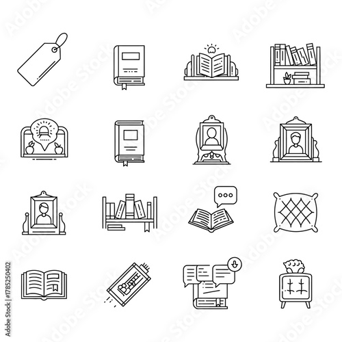 Cozy reading nook illustration books frames pillow and end table a charming setting for reading-themed blog or illustrating the joy of literature.