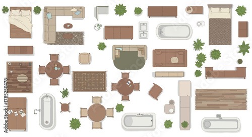 interior design plan from above furniture and plants layout for space planning interior architecture creating home floor plan home decor