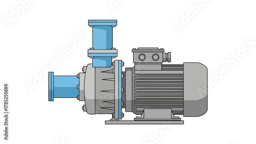 A centrifugal pump connected to an electric motor