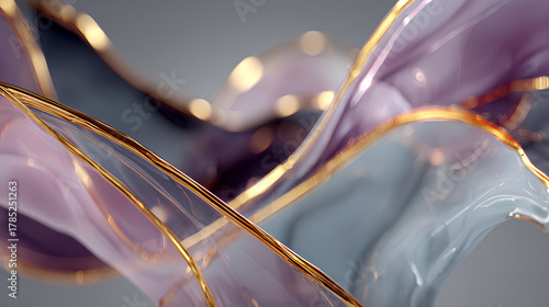 Fototapeta Naklejka Na Ścianę i Meble -  Abstract background design, futuristic glass structure, 3d render Stock Illustration