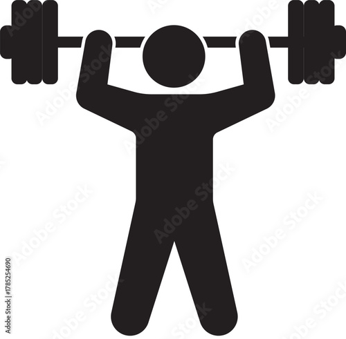 Weightlifter pictogram for fitness and gym concepts
