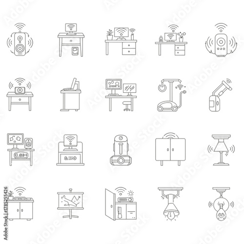 smart home automation devices controlling lights speakers and appliances with wireless tech showcasing connected living and energy efficiency ideal for iot visuals