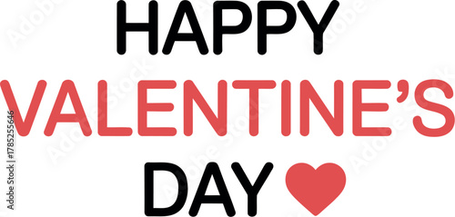 Happy Valentine's Day text with a heart symbol.