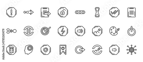 24 set of outline web user interface icons such as gradient, crop perspective, unlink, images interface, one hundred vector thin icons for report, presentation, diagram, web design, mobile app