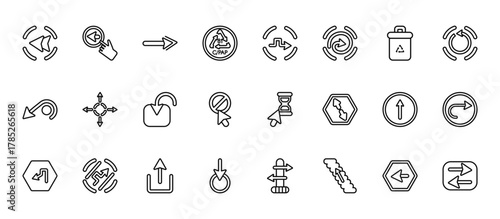 24 set of outline web user interface icons such as remove,  , store, head, paint vector thin icons for report, presentation, diagram, web design, mobile app