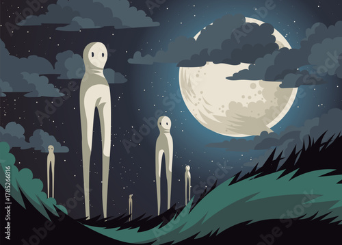 nightcrawler running through the dark forest