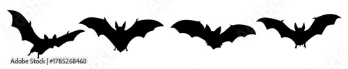 black and white silhouette image of a big-eared bat