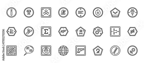 24 set of outline web signs icons such as classroom cup, align left, or, alignment, grid world vector thin icons for report, presentation, diagram, web design, mobile app